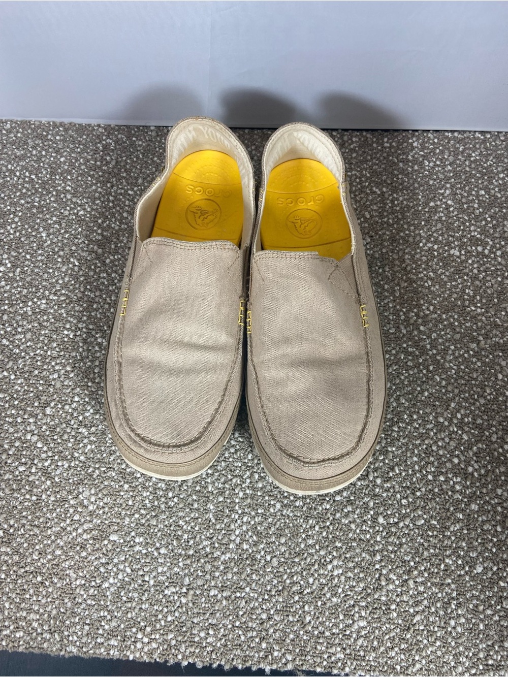 Sanuk & Airstream Women Slip-On Canvas Flat Loafers in Beige Pre- Owned Shoe.